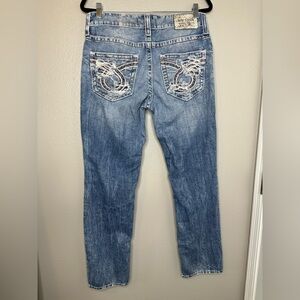 Big Star Jeans Mens 33R Blue Endeavour Slim Straight Distress
